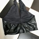STAUD Kai Faux Leather Halter Crop Top Black Keyhole Twist Sleeveless Vegan sz12 Photo 10