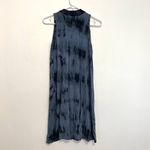 BRAEVE EVEREVER Tie Dye Swing Dress Blue Navy Sleeveless High Neck Cutout Mini Photo 10
