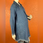 Soft Surroundings  Jacket Chambray Blazer Snap Fringe Hem & Sleeve Size L. B38 Photo 7
