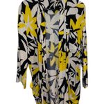 cream with yellow and black print linen blend , oversized statement blazer Size M Photo 1