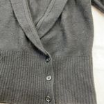 DKNY Pure Black Wrap Cardigan Lambs Wool Cashmere Women’s Small Bell Sleeve Lux Photo 11