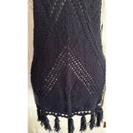 Free People Love Story Navy Southwestern Bohemian Sweater Knit Vest Tassel Sz S Photo 7