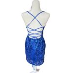 Sthcute Royal Blue Sequin Minidress Women's Size M Strappy Back Homecoming Glam Size M Photo 2