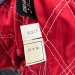 CHIA Colorblock Leather Moto Jacket Red White Black Belted Quilted Size M Size M Photo 9