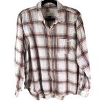 Universal Threads Universal Thread Womens Flannel Plaid Button-Up Shirt Cotton Beige/Black/White L Photo 0