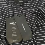 VERO MODA New Striped Knit Henley Daina Dress Sleeveless Tie Waist Maxi Navy Photo 12