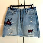 Altar'd State  Floral Design Denim Skirt Size 28 Photo 0