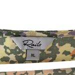 Rails  Roma Gardenia Floral Puff Sleeve Yellow Green Dress size XL V-neck Mini Photo 6