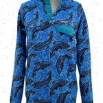 Patagonia Synchilla Leaping Oasis Blue Fish River Trout Fleece Pullover Size XS Photo 0