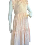 Calixta Gorg Pink Plaid Ruffle Dress Size Small .#87 White Photo 2