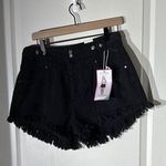 Simple Society NWT Black Frayed Denim Shorts Photo 0