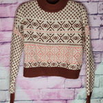 American Eagle  OUTFITTERS FAIR ISLE MOCK NECK CROPPED LENGTH SWEATER S Photo 0