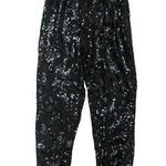 Vintage 80s Black Sequin Pants Photo 0