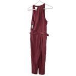 EXPRESS Outlet Burgundy Faux Wrap Belted Jumpsuit Sleeveless NWT size 4 Photo 2