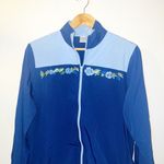 Blair  women’s blue floral embroidered 100% polyester windbreaker full zip jacket Photo 1