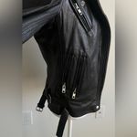 IRO  Black Leather Moto Jacket HAN lining for cold weather Photo 5