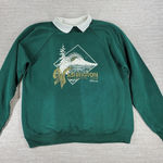 Hanes VTG Washington Evergreen State USA Collar Sweatshirt XL Green Marilyn ‘92 Photo 0