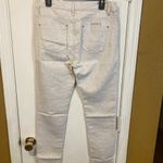 MET women's size 29 lightweight linen blend gold studded beige casual pants Photo 3