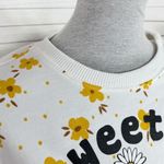 Disney Winnie The Pooh Sweet As Honey Floral Sweatshirt White Yellow Medium Photo 5