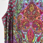 London Times  Tank Maxi Dress Double Slits size 8 Sleeveless Paisley Colorful Photo 3