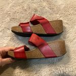 Eric Michael Lola Sabina Sandals Size 38 Red Leather Straps Wedge  Platform Women Photo 4