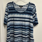 Karen Kane  Navy and White Short Sleeve Top Photo 0