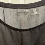 Tahari  Women’s Black Sheer Blouse Size Medium Photo 2