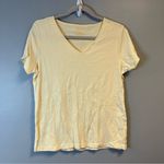 Talbots Tee Light Pastel Yellow V Neck Short Sleeve Pima Cotton Top Sz M GUC Photo 0