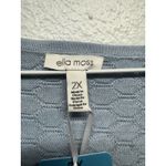 Ella Moss  Women's Elbow Sleeve Shirt/Sweater Lightweight, 2X, Light Blue New Photo 1
