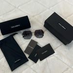 Dolce & Gabbana DG2157 Gold Aviator Polarized Polygon Sunglasses Black Photo 1