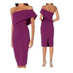 Likely  Driggs Strapless Cocktail Dress Size 8 Knee Length One Shoulder Blue Photo 8