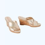 Lilly Pulitzer Gold Selena Wedge Sandals Size 8 Photo 1
