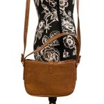 Brown Faux Leather Crossbody Shoulder Bag Purse Preppy Photo 3