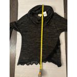 Cloth & Portrait Black Knit Cowl Neck Sweater S NEW Lace Hem Winter Witchycore Photo 8