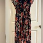Kate and Lilly Maxi Dress Color Blue/Burnt Orange Flowers Multi Size 6 Blue Photo 0