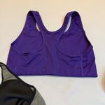 Nike ‎ Drifit Sports Bras Bundle Set of 2 Gray Purple Racerback Athletic Workout Photo 4