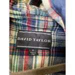 Vintage David Taylor Hooded Raincoat Navy Granola Plaid Lined Warm Cozy Preppy Blue Size M Photo 8