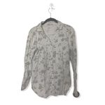 Sonoma  Floral Button Down Shirt Women’s Size S | Gray 100% Cotton Long Sleeve Ca Photo 1