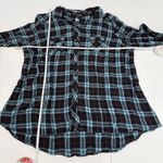 Torrid  Blue Plaid Flannel Button Up Long Sleeve Camp Shirt Size 1X Photo 7