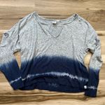 Roxy  Blue and Grey Ombre Long Sleeve Shirt Women’s Medium Photo 0