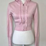 Baby pink zip up sweater Size M Photo 1