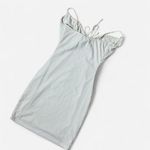 Windsor  White Ribbed Tie Front Mini Dress Spaghetti Strap Bodycon Summer Photo 1