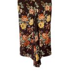 Veronica Beard  Pixie Floral Print Skirt Oxblood Multi Silk Ruched Midi Size S 4 Photo 7
