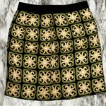 Milly of New York Green Black Geometric Print Silk Scarf Skirt Vibe Women Sz 4 Photo 0