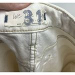 Free People We the Sz 31 Off White Wide Leg Cropped Jeans Distressed Button Fly Photo 4