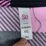 SO  Intimates Plaid Pink Black Checkers TWO Piece Pajama Set Size XXL EUC #4529 Photo 3