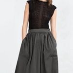 ZARA Black pleated midi formal skirt X- Small Photo 9