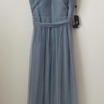 Adrianna Papell  Strapless Tulle Convertible Gown in Slate Size: 8 Photo 2