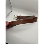 Brown Leather Belt Full Grain Silver Buckle Handcrafted in America Size 30 75 Photo 4