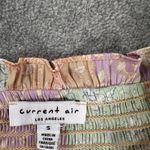 Current Air Los Angeles Mixed Print Stripe Blouse Size Small Satin Ruffle Collar Photo 3